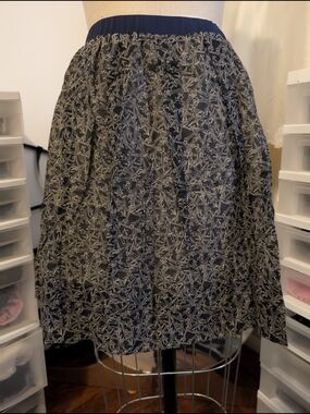 rag & bone Navy and White Sword Printed Skirt